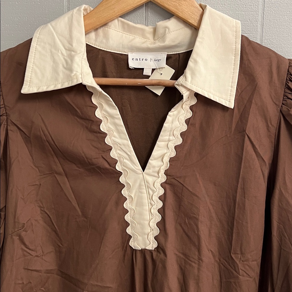NWT Brown Entro Dress Large - Picture 7 of 15